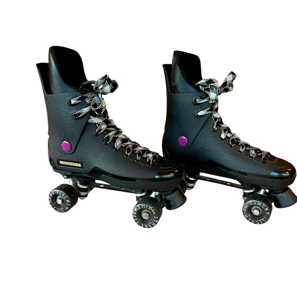 Black Roller Skates with Purple Accents Size 8 - Picture 8 of 15